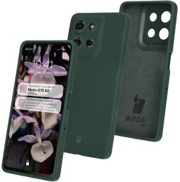 Bizon Silikonowe etui Soft Case do Motorola Moto G75 5G, ciemnozielone