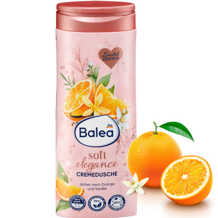 Balea Cremedusche Soft Elegance Gel 300ml (żel pod prysznic o zapachu pomarańczy i wanilii)