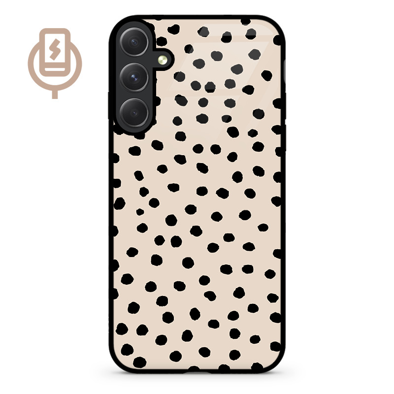 Kropki dot beż - Galaxy S23 FE Etui szklane flexible indukcyjne