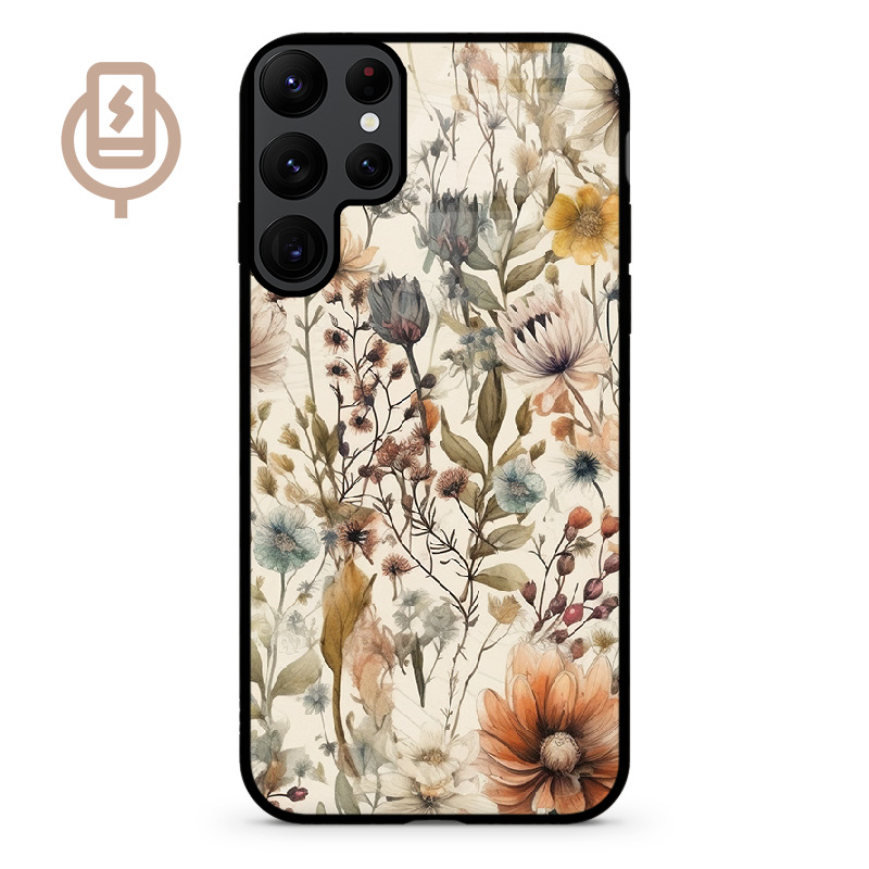 Łąka beż - Galaxy S24 Ultra Etui szklane flexible indukcyjne