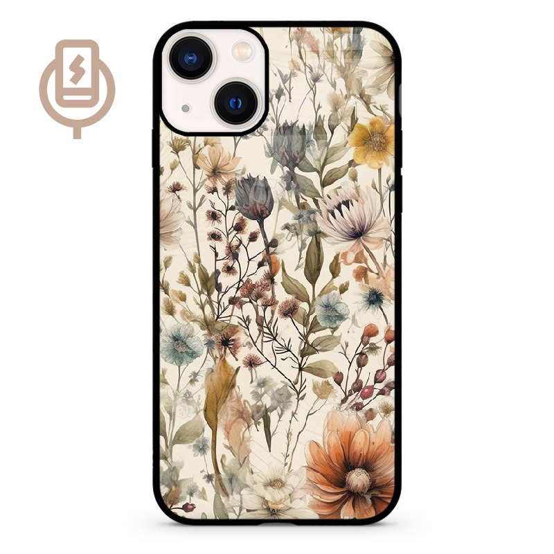 Łąka beż - iPhone 14 Etui szklane flexible indukcyjne