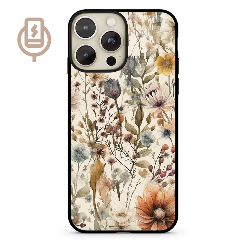 Łąka beż - iPhone 16 Pro Etui szklane flexible indukcyjne