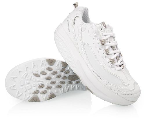 Buty FIT WALK z podeszwą kołyskową białe 43