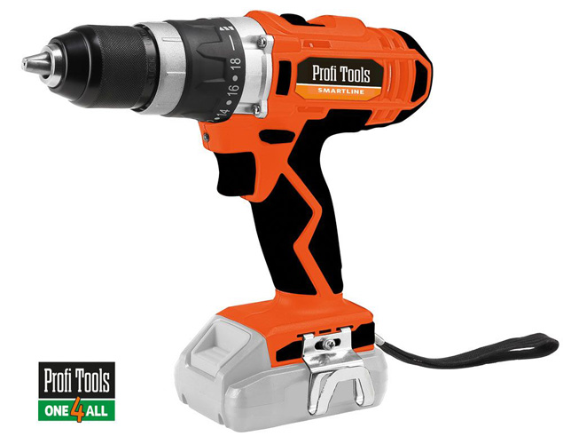 Akumulatorowa wiertarka udarowa Profi Tools One-4-All