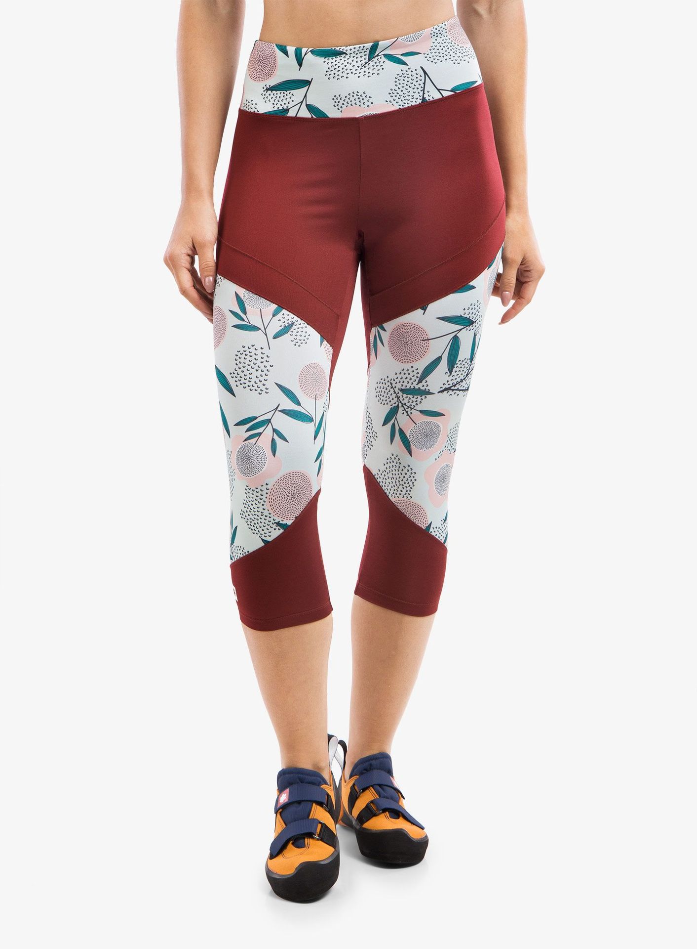 Legginsy wspinaczkowe damskie Ocun Rhea 3/4 Leggings - wine merlot