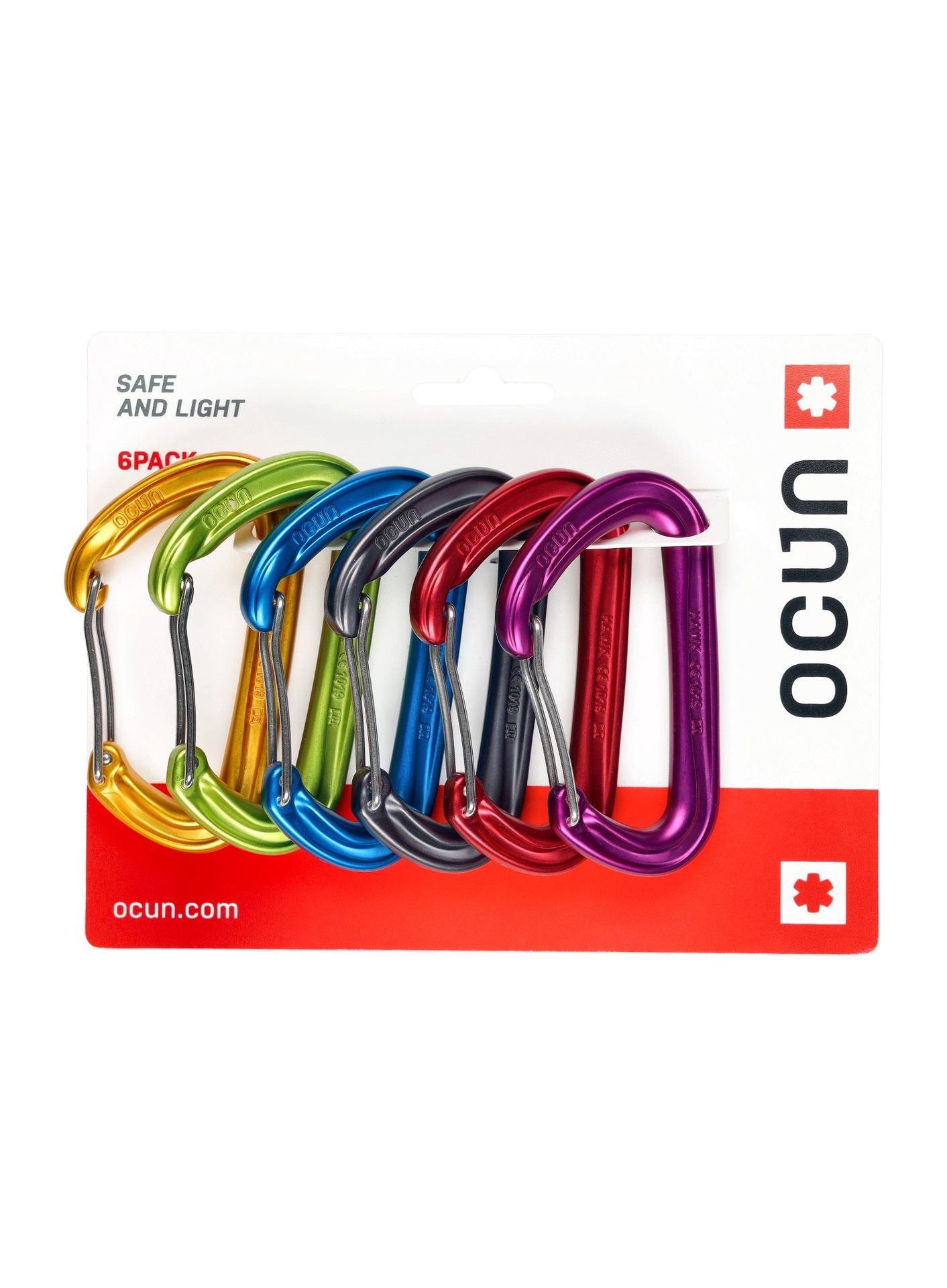 Zestaw karabinków wspinaczkowych Ocun Hawk Wire 6-pack - red/blue/grn