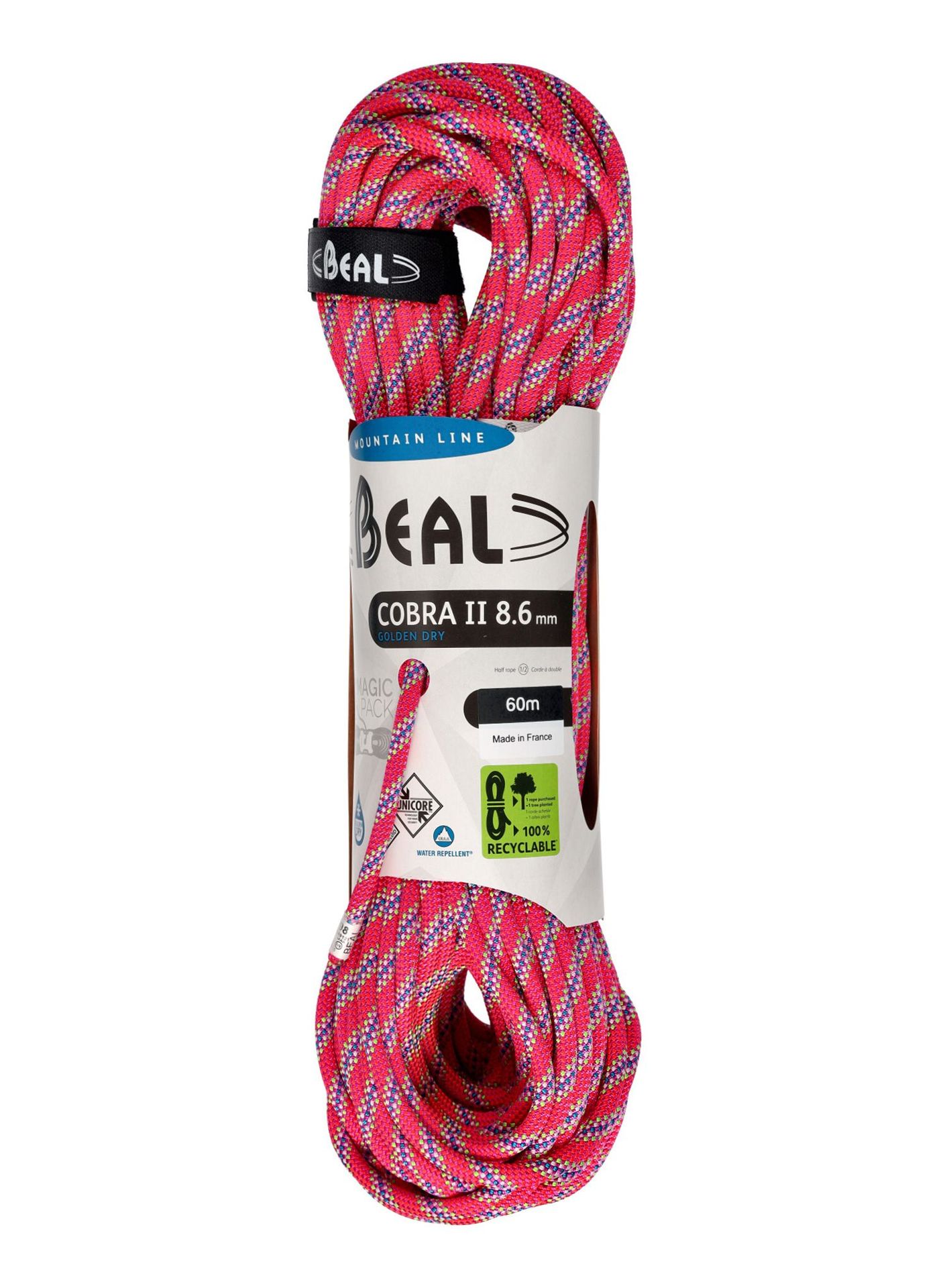 Lina dynamiczna Beal Cobra II Unicore Golden Dry 8,6 mm 60 m - fuchsia
