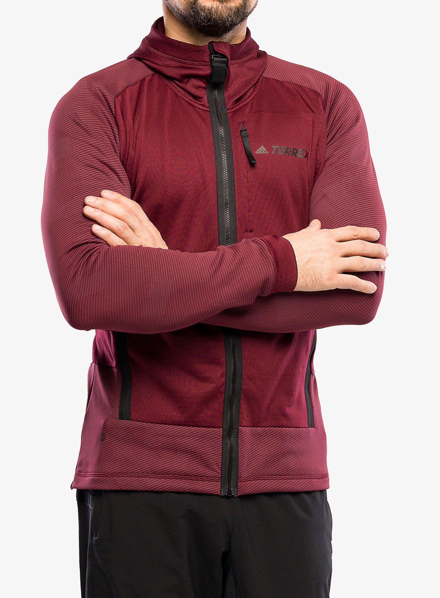 Bluza adidas TERREX Flooce Hooded Hiking Fleece - shadow red