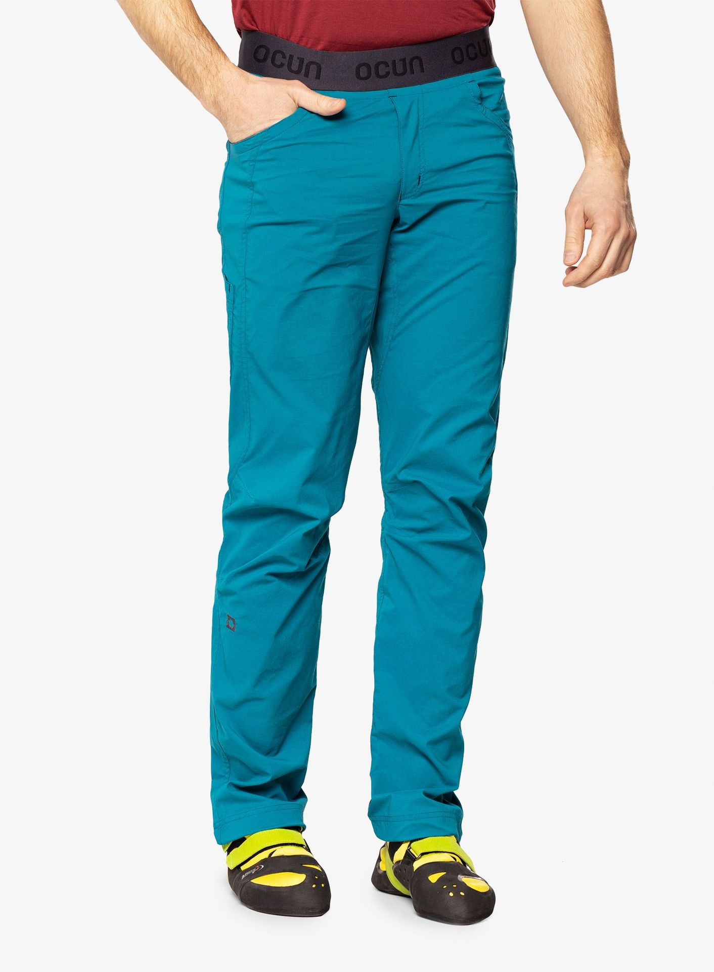 Spodnie wspinaczkowe męskie Ocun Mania Eco Pants - turquoise deep lagoon