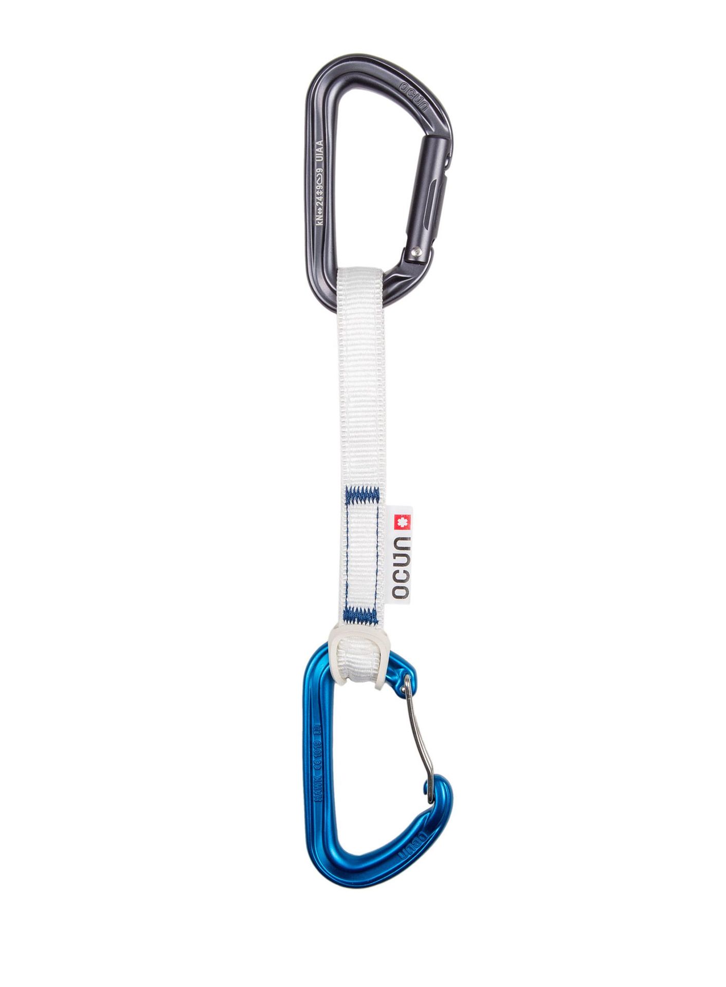 Ekspres wspinaczkowy Ocun Hawk QD Combi Bio-Dyn-Ring 15 mm 15 cm - blue