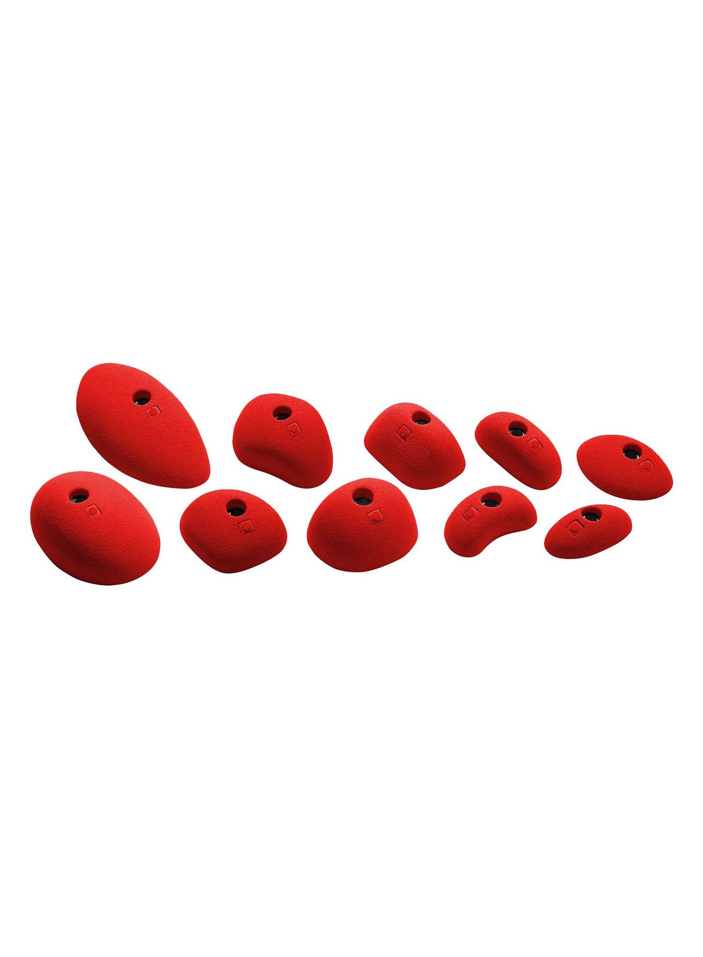 Chwyty wspinaczkowe Ocun Holds Set 2 Slopers - red