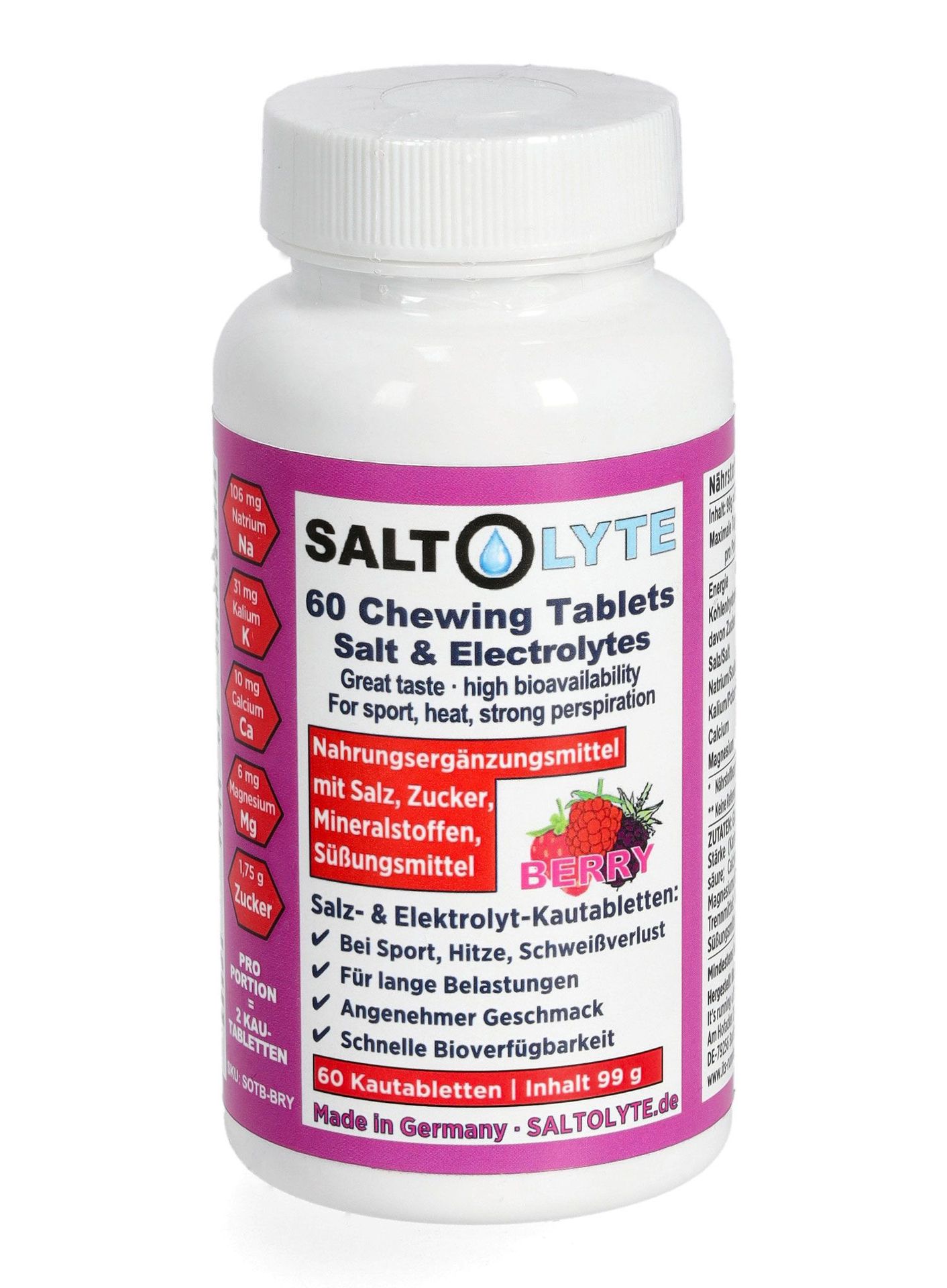 Butelka Saltolyte Chewing Tablets 60 - berry