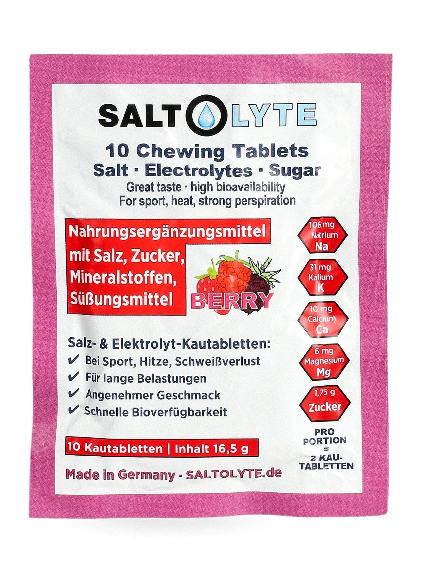 Saszetka Saltolyte Chewing Tablets 10 - berry