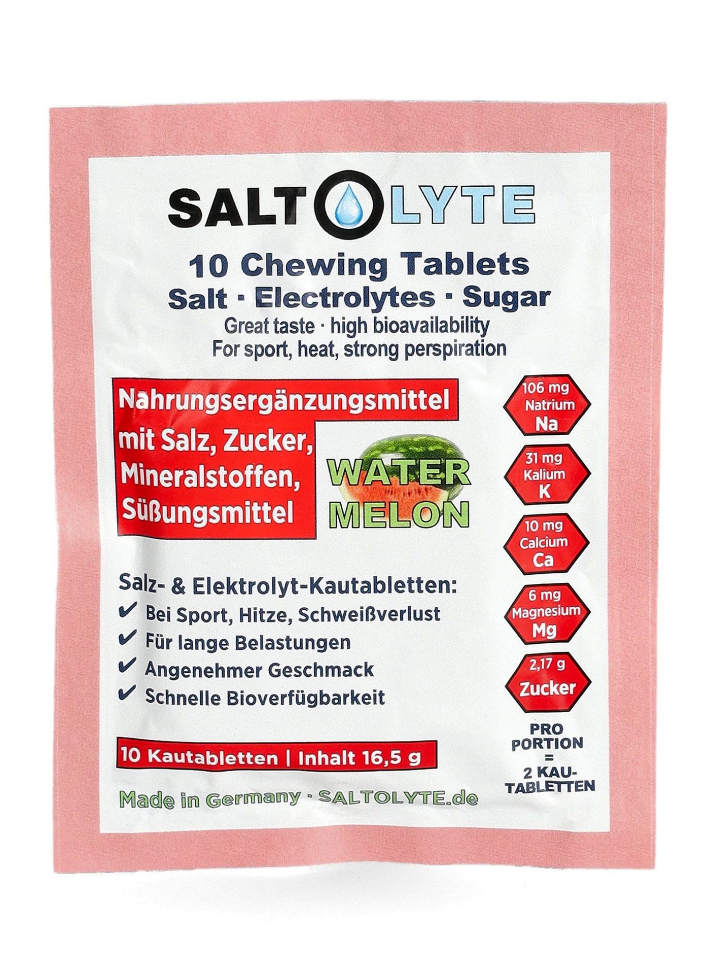 Saszetka Saltolyte Chewing Tablets 10 - watermelon
