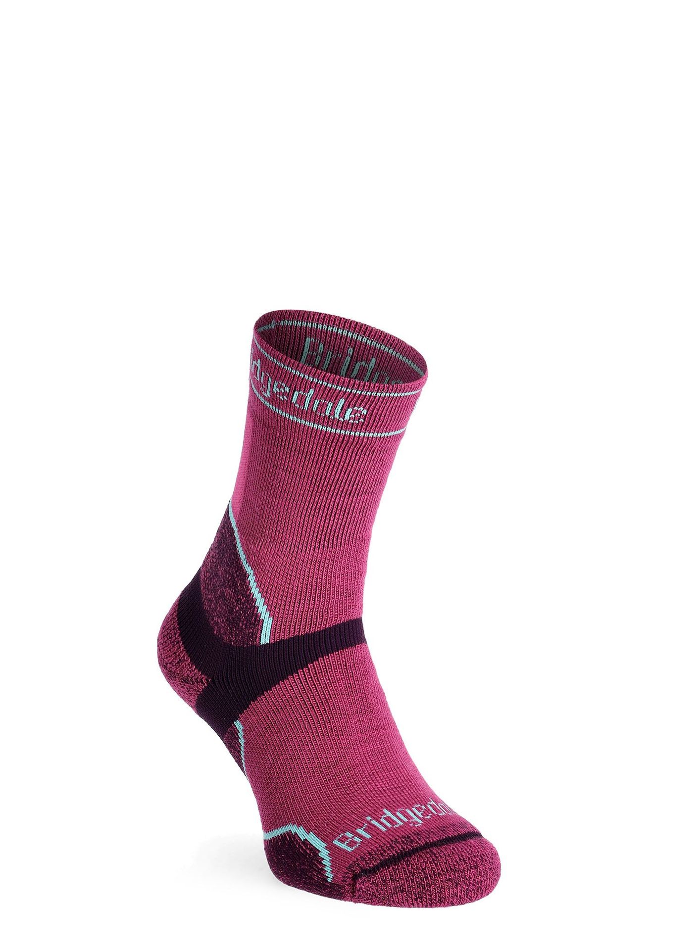 Skarpety biegowe damskie Bridgedale Trail Run Midweight T2 Merino Sport Crew - berry