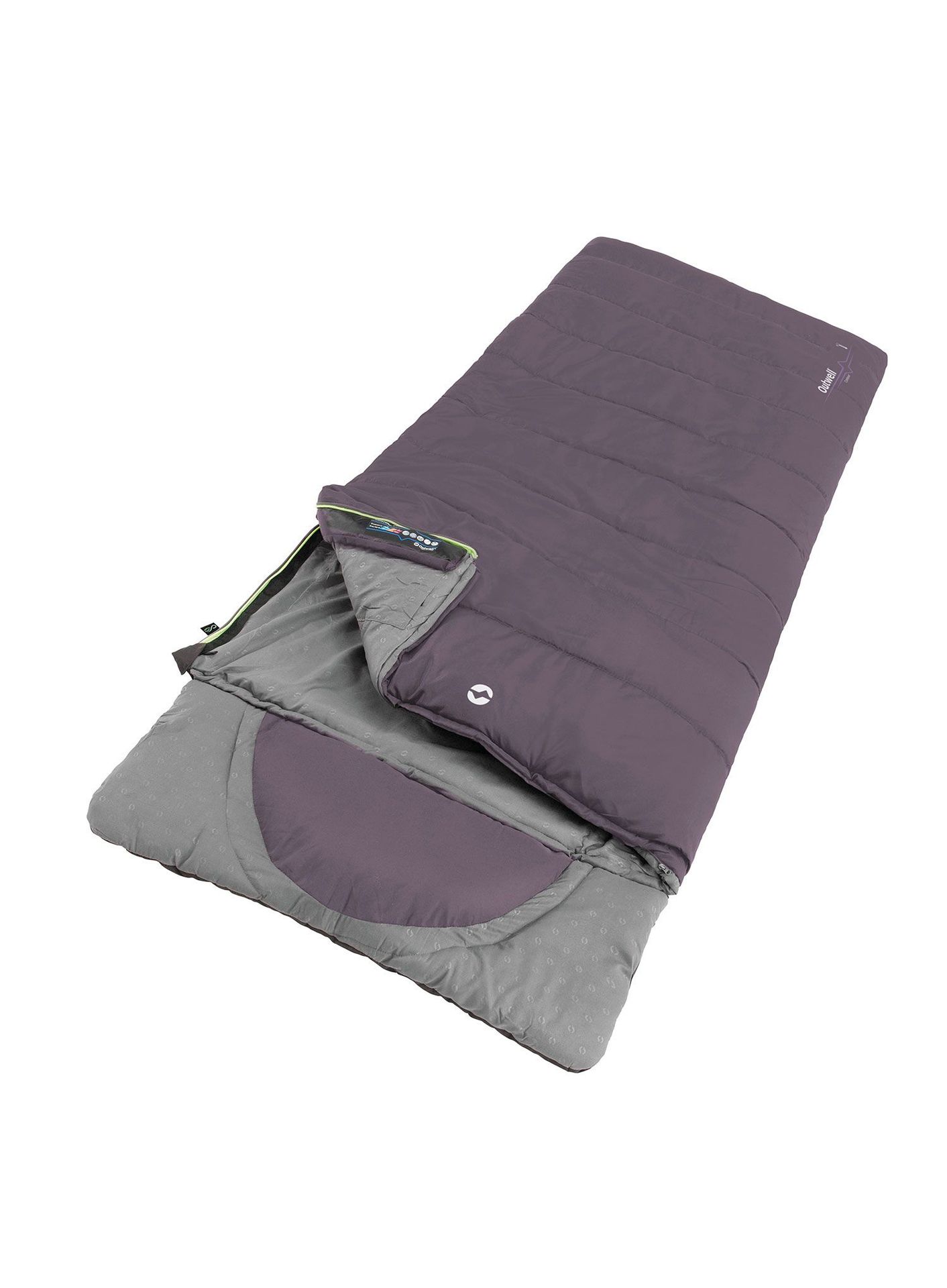 Śpiwór syntetyczny Outwell Contour (190 cm) - dark purple/grey