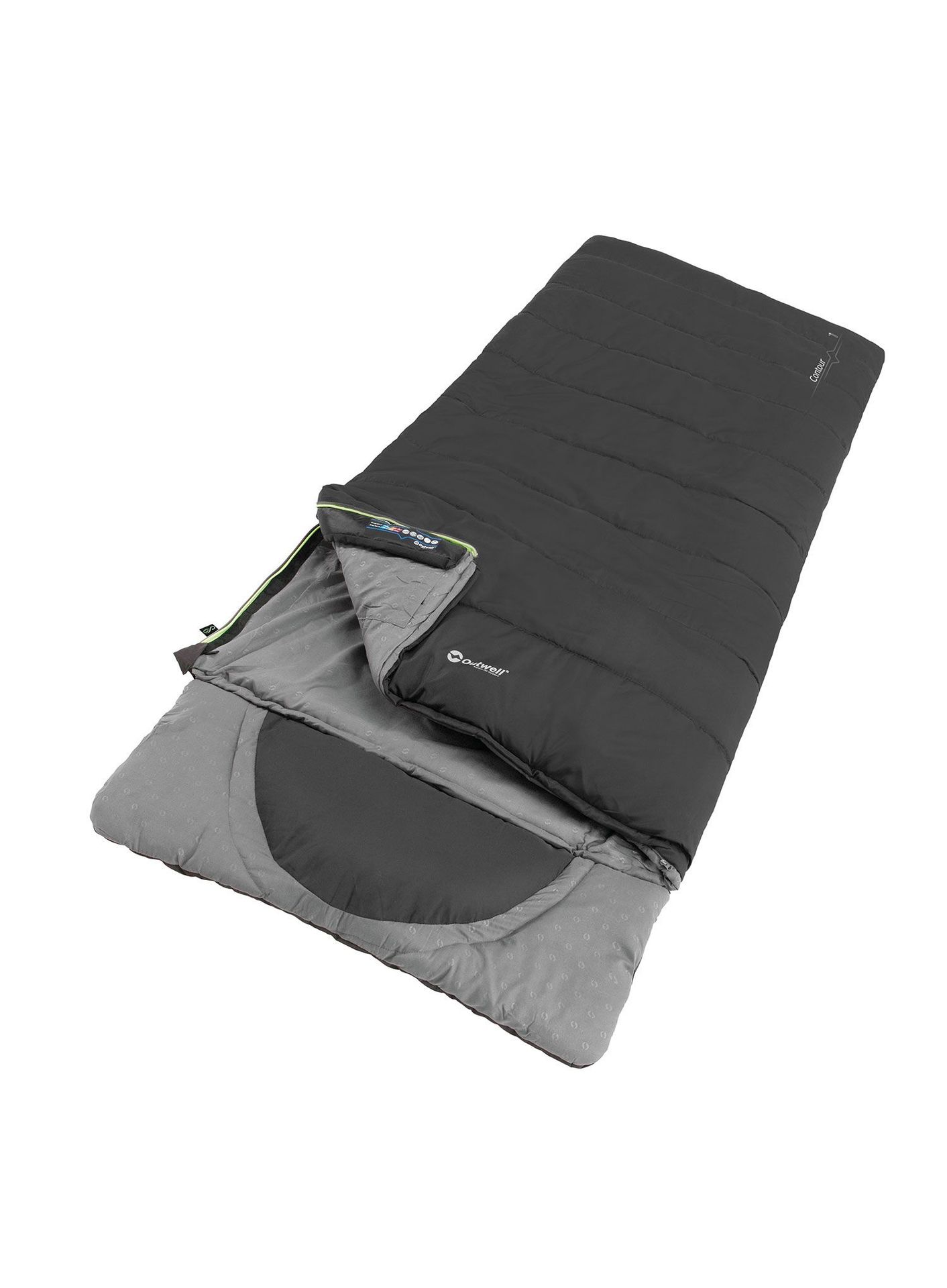 Śpiwór syntetyczny Outwell Contour (190 cm) - midnight black/grey