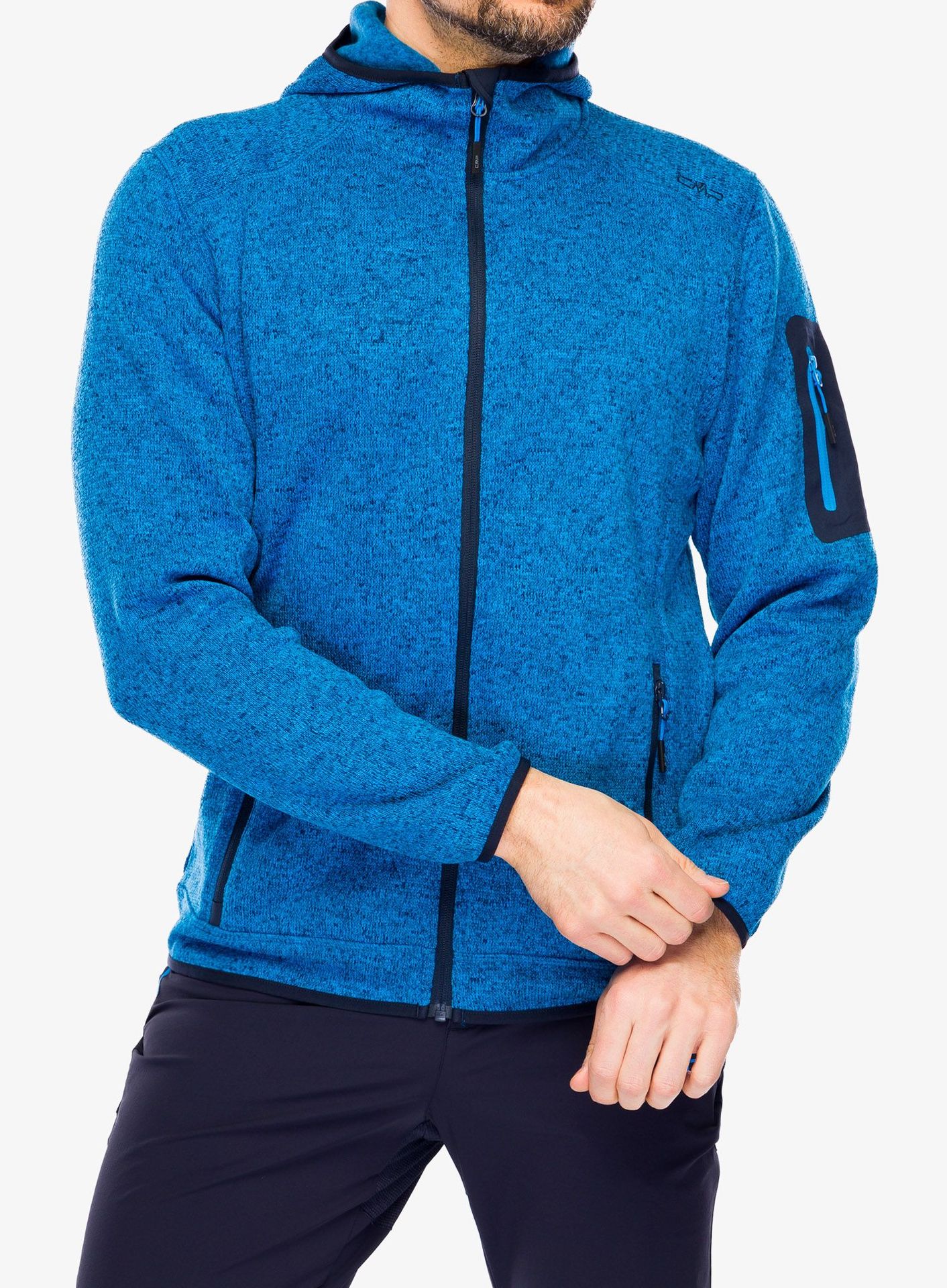 Kurtka polarowa CMP Borgis Fix Hood Jacket - river/black blue