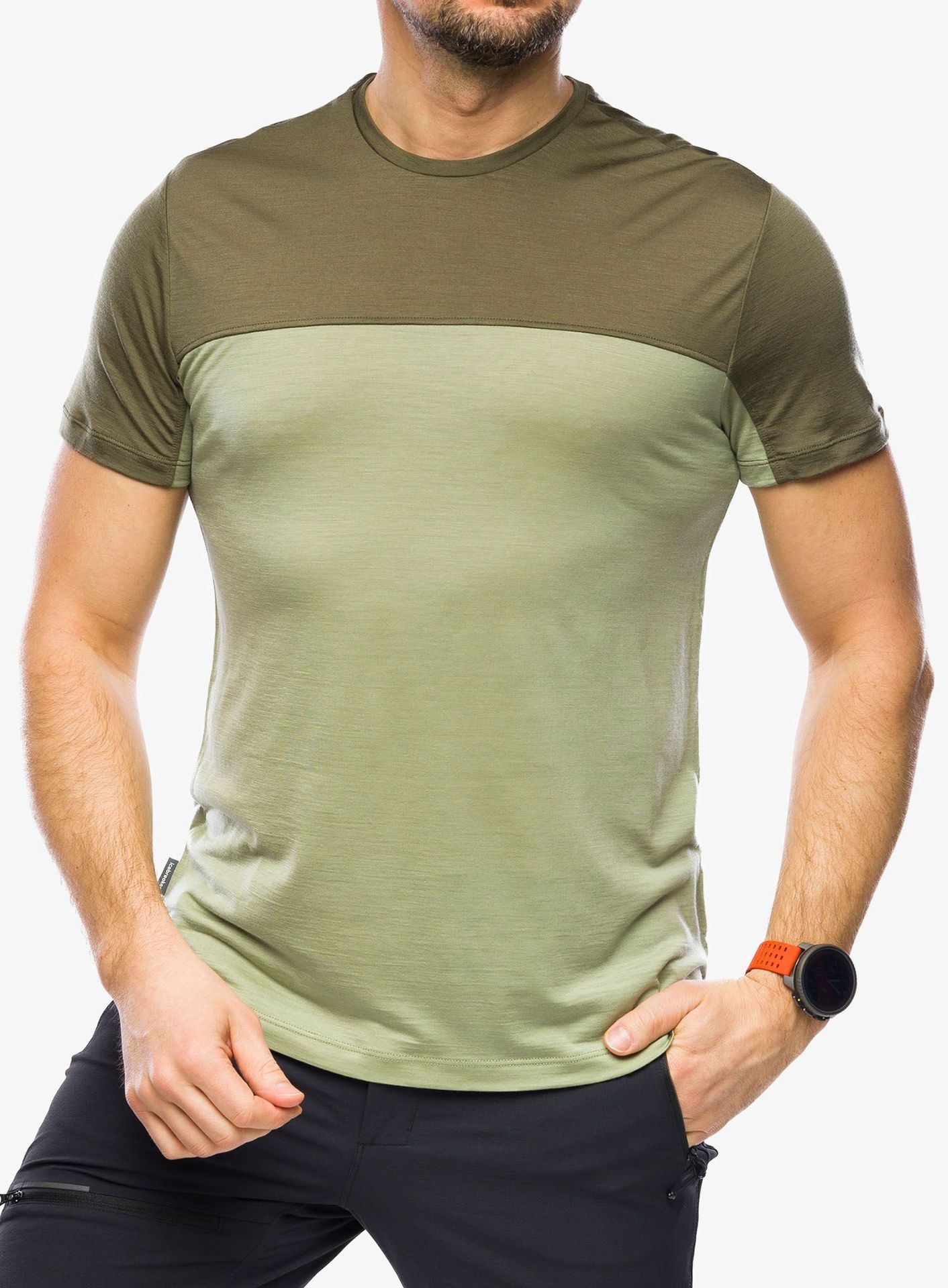 T shirt Icebreaker Merino 125 Cool-Lite Sphere III SS Tee Colour Block - lichen/loden