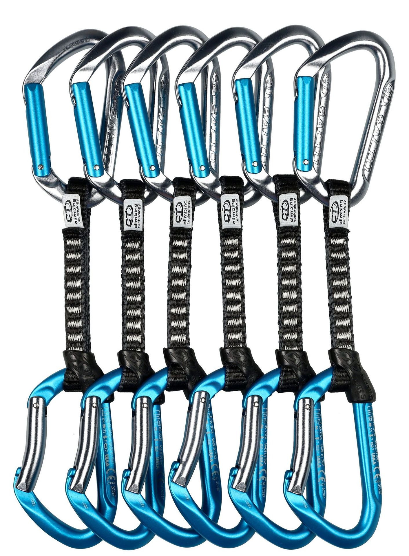 Ekspresy wspinaczkowe Climbing Technology Salto Set UL 12 cm 6-Pack - titanium/electricblue