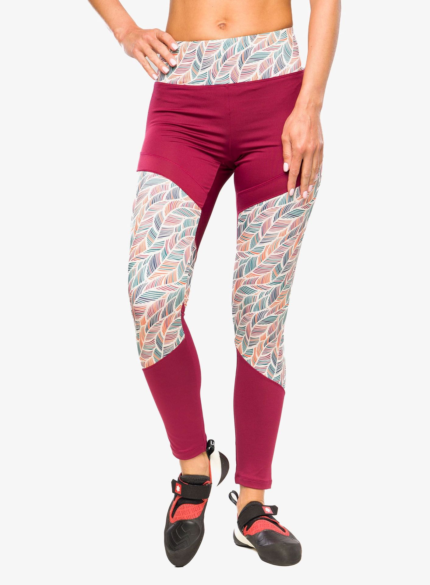 Legginsy wspinaczkowe Ocun Rhea Leggings - wine rhododendron