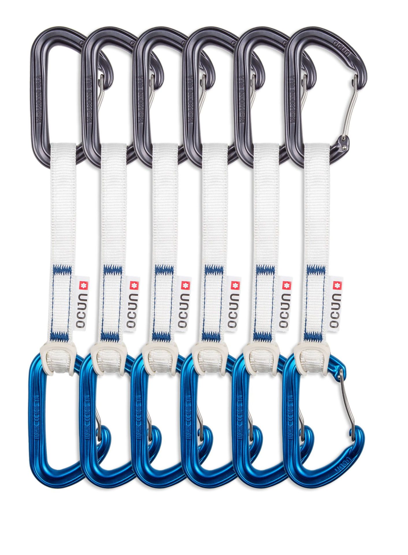Ekspresy wspinaczkowe Ocun Hawk QD Wire Bio-Dyn-Ring 15 mm 15 cm 6-pack - blue