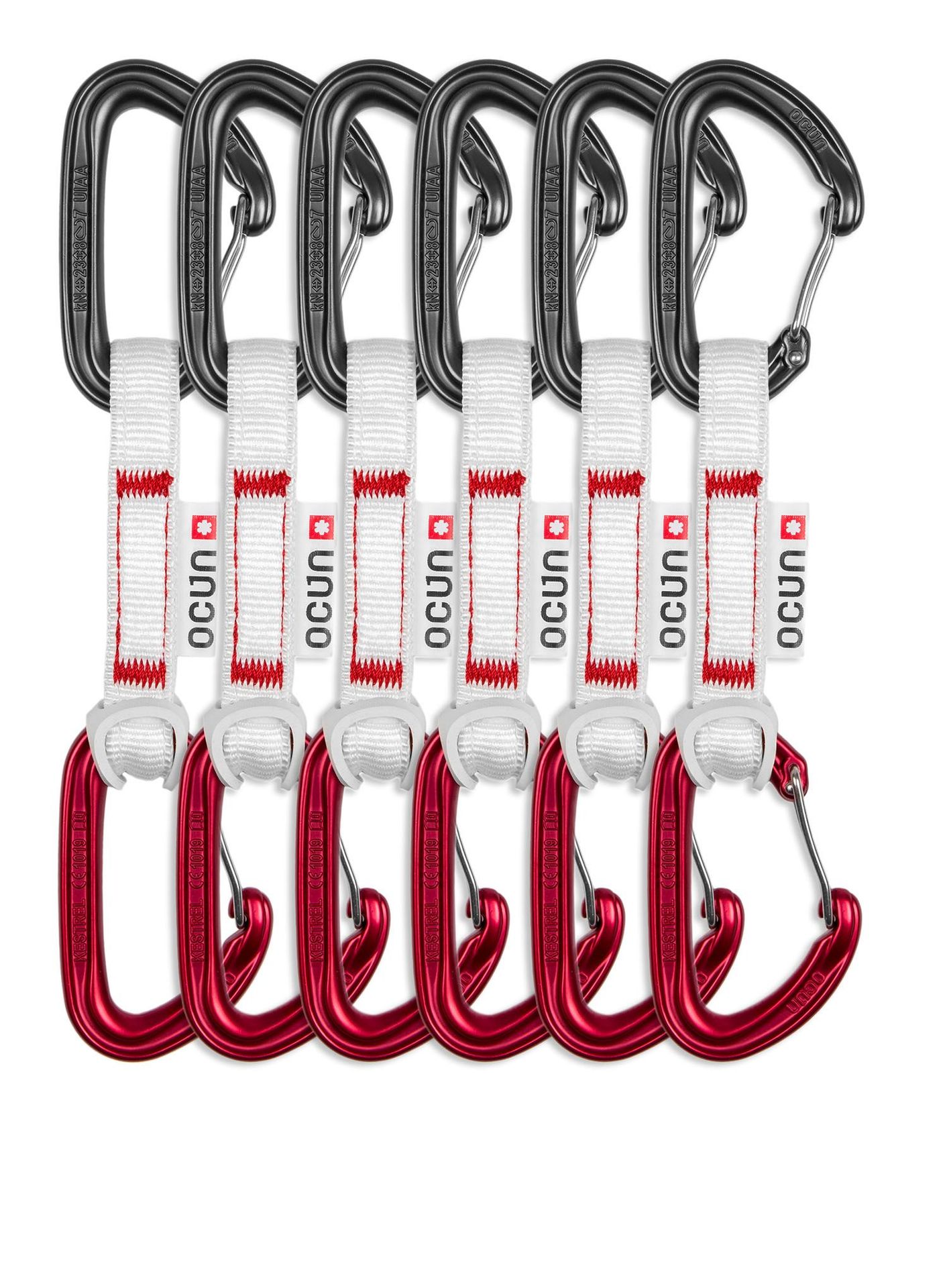 Ekspresy wspinaczkowe Ocun Kestrel QD Bio-Dyn-Ring 15 mm 10 cm 6-pack - red