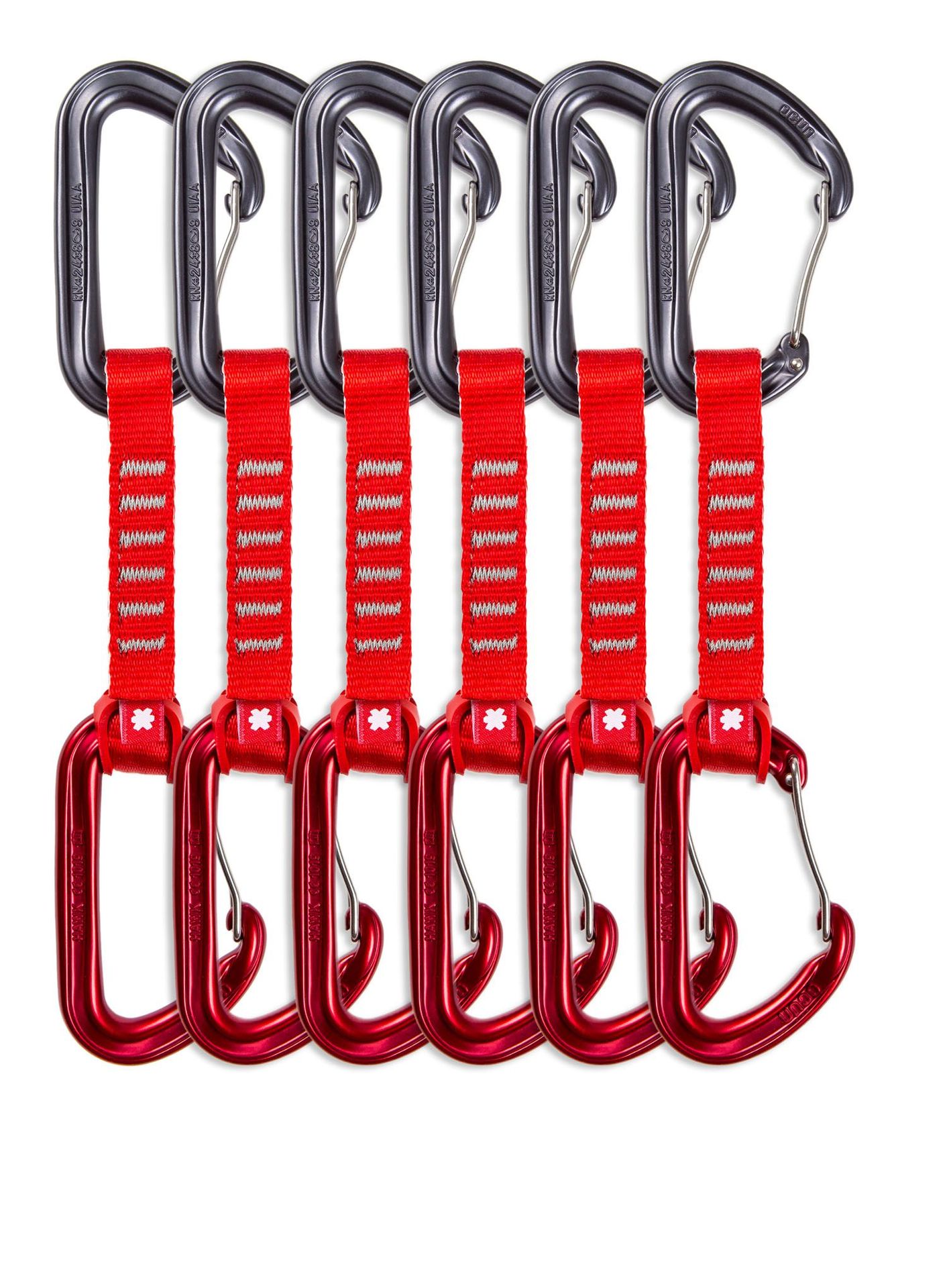 Ekspresy wspinaczkowe Ocun Hawk QD Wire Eco-Pes 16 mm 10 cm 6-pack - red