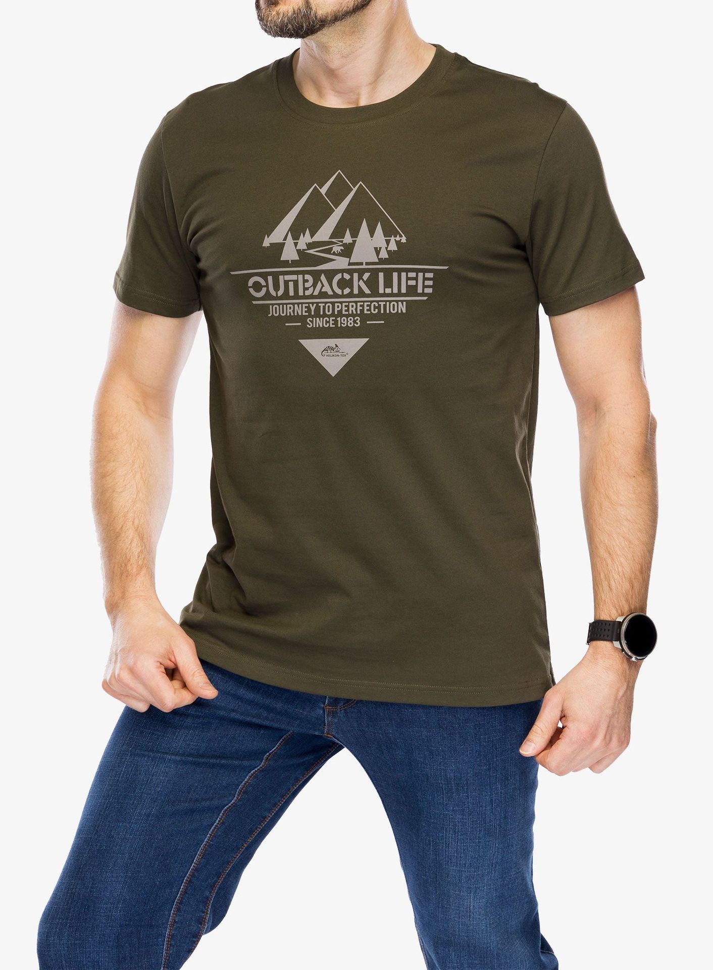 Koszulka Helikon-Tex T-Shirt Outback Life - taiga green