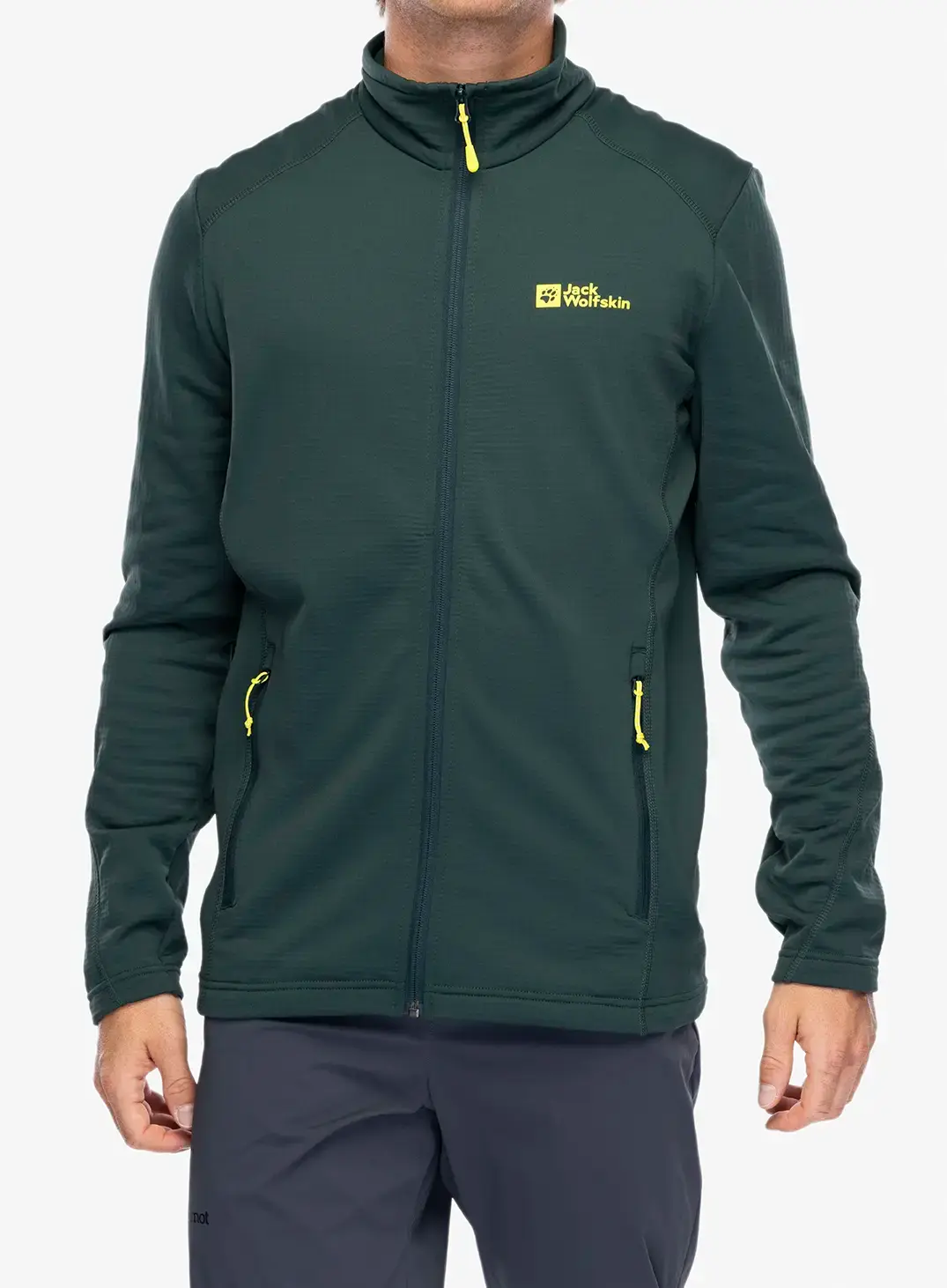 Bluza rozpinana Jack Wolfskin Kolbenberg FZ - black olive/firefly