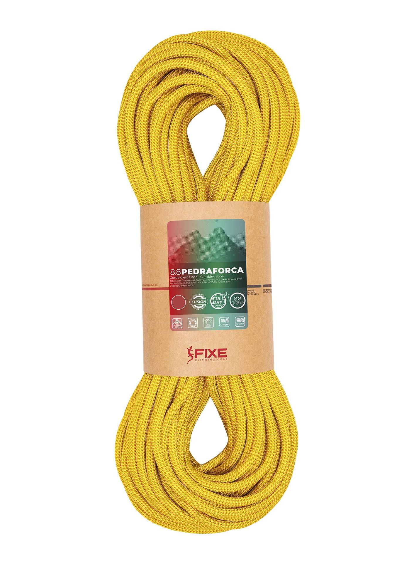 Lina wspinaczkowa Fixe Climbing Pedraforca 8,8 70 m - yellow