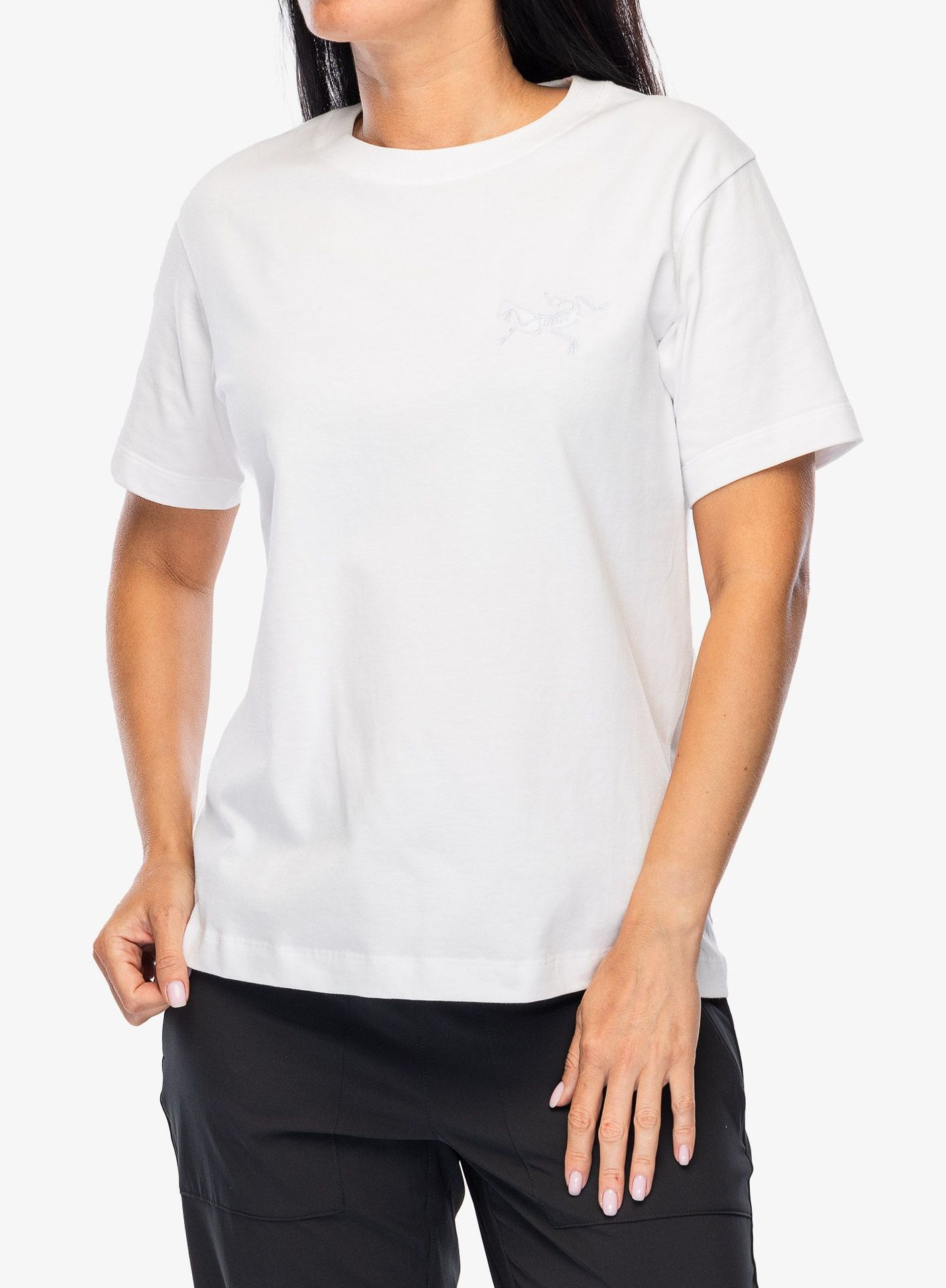 Koszulka wspinaczkowa damska Arcteryx Kragg Cotton Little Bird Crew SS - white light/white