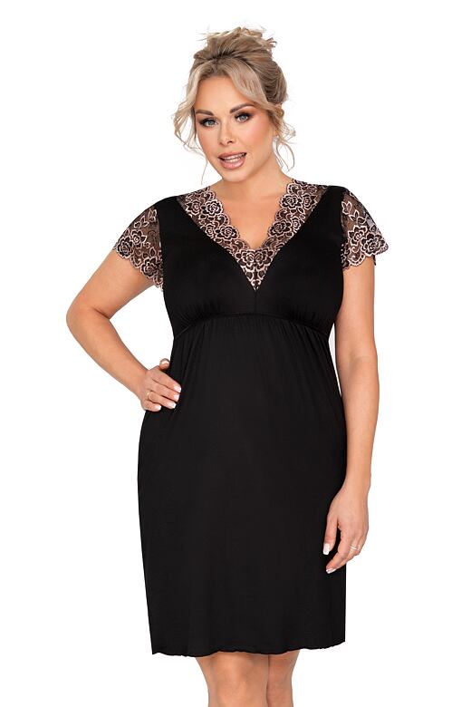 Damska czarna haleczka Emma plus size 4XL - Pudełko podarunkowe