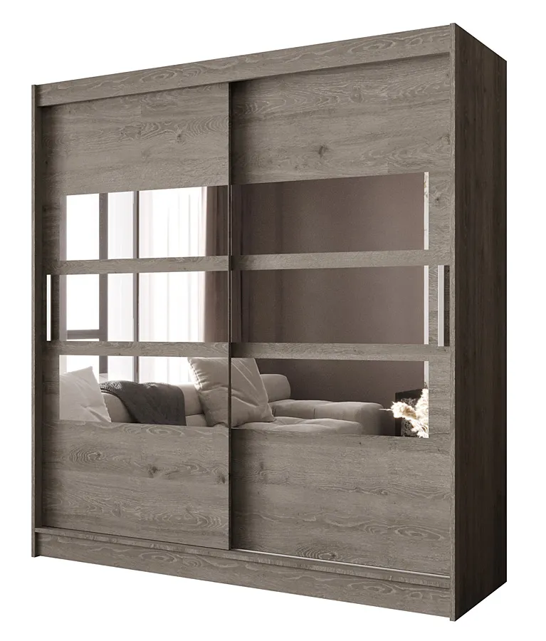 Szafa przesuwna z lustrem w kolorze trufli R4-G38