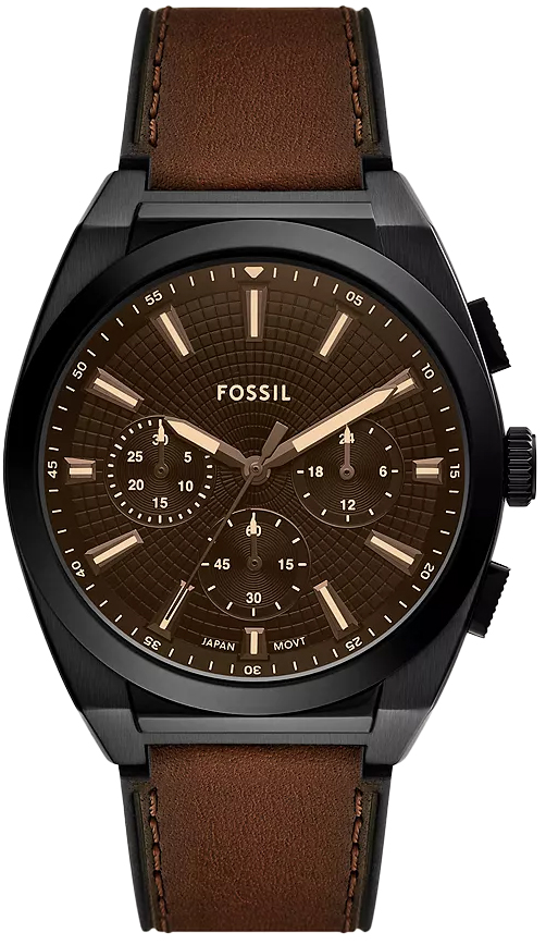 Zegarek Fossil FS6108 Everett Chronograph Brown Leather Strap 44mm