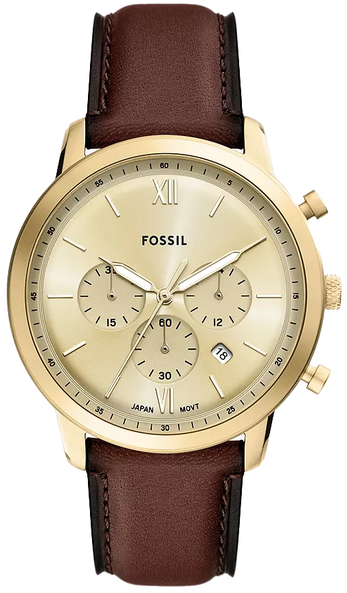 Zegarek Fossil FS6113 Neutra Chronograph Brown Leather Strap 44mm