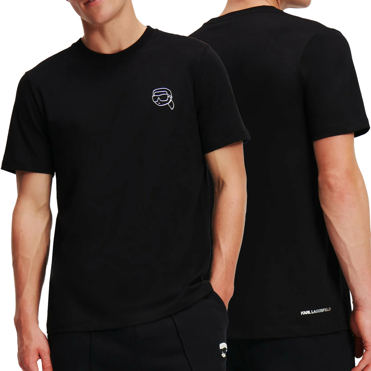 Karl Lagerfeld t-shirt męski czarny klasyczny logo 240M1700-999 XL