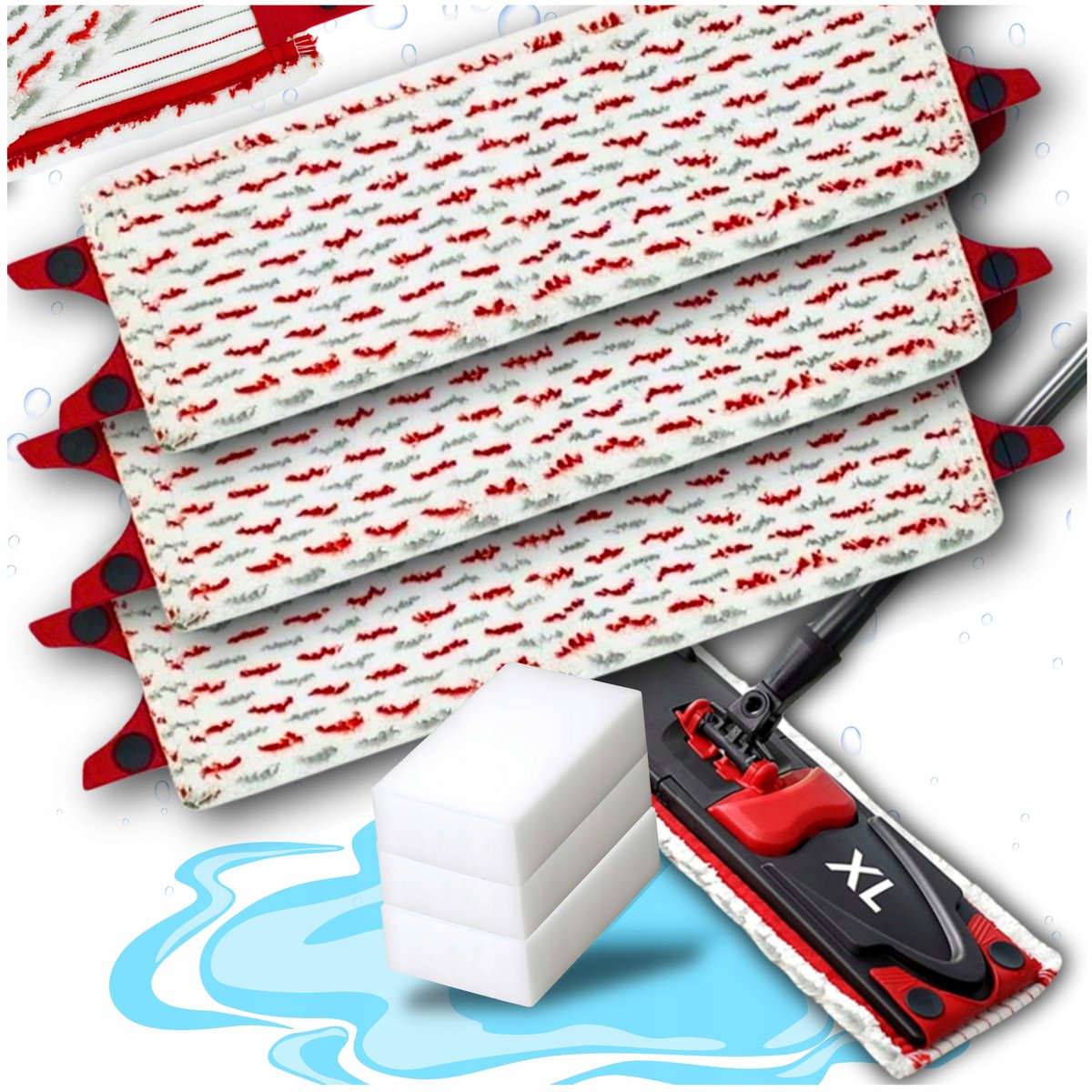 WKŁADY DO MOPA PŁASKIEGO VILEDA XL ULTRAMAX ULTRAMAT 42cm 3 MAGICZNE GĄBKI