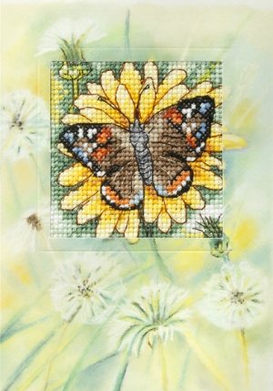 Zestaw do haftu kartka okolicznościowa kanwa mulina - Motyl