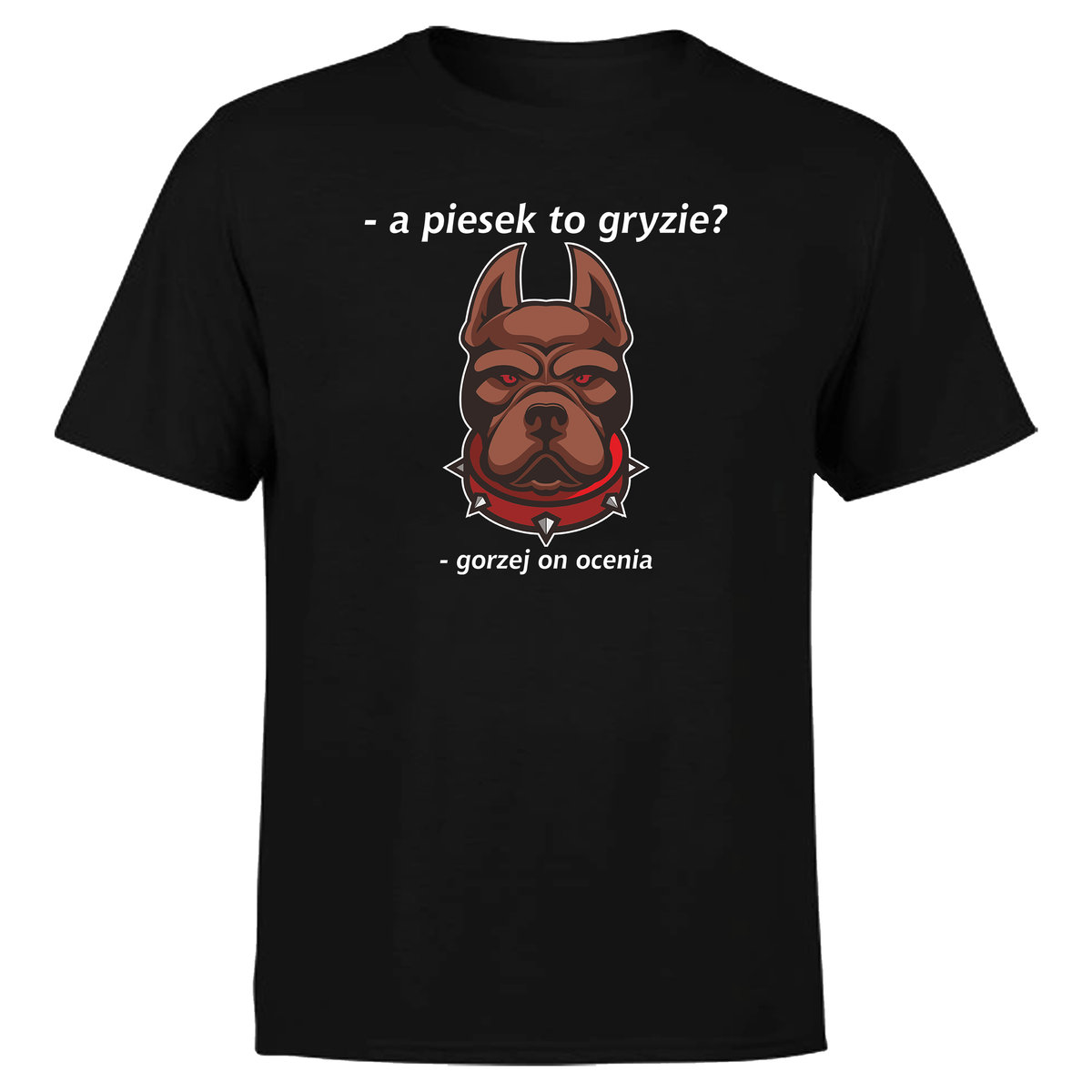 KOSZULKA MĘSKA Z NADRUKIEM NAPIS PIESEK OCENIA ZWIERZAK PIES ŚMIESZNA L