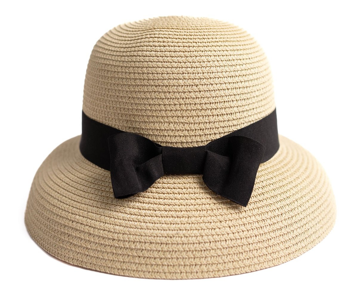 Kapelusz Damski Plażowy Słomkowy Elegancki Na Lato Regulowany Vintage
