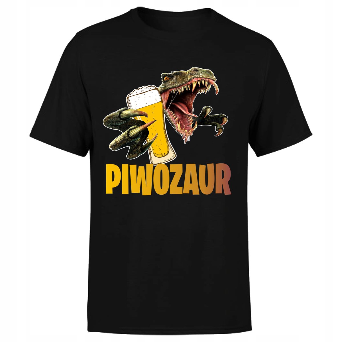 Koszulka męska z nadrukiem DLA PIWOSZA P!WO PIWOZAUR śmieszna L