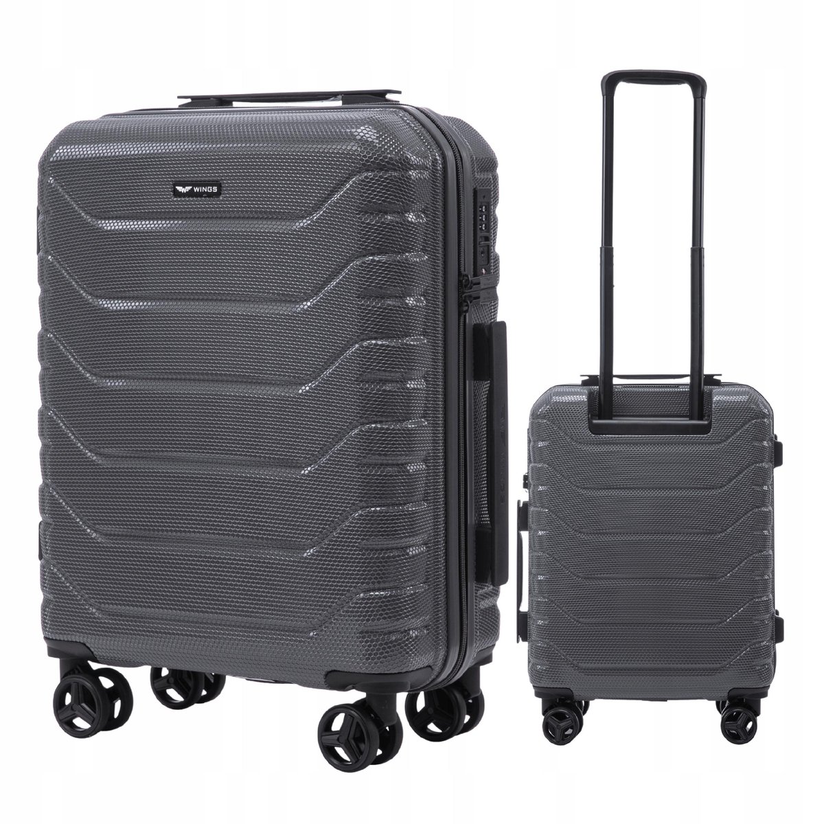 WINGS Mała WALIZKA podróżna NIEZNISZCZALNY bagaż PODRĘCZNY policarbon 100%