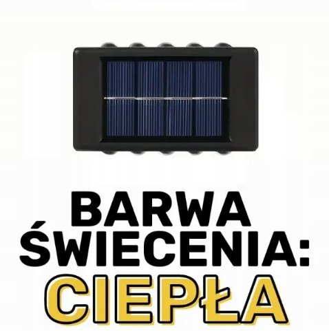 OGRODOWA LAMPA SOLARNA LED CIEPŁY KINKIET LAMPKI SOLARNE OGRODOWE ŚCIENNA