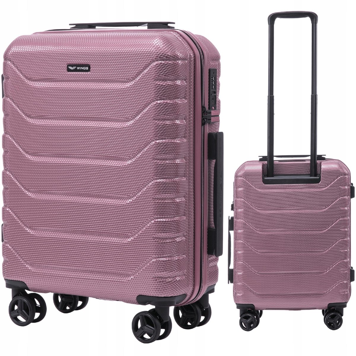 WINGS Mała WALIZKA podręczna na 4 KÓŁKACH kabinówka BAGAŻ twardy POJEMNY