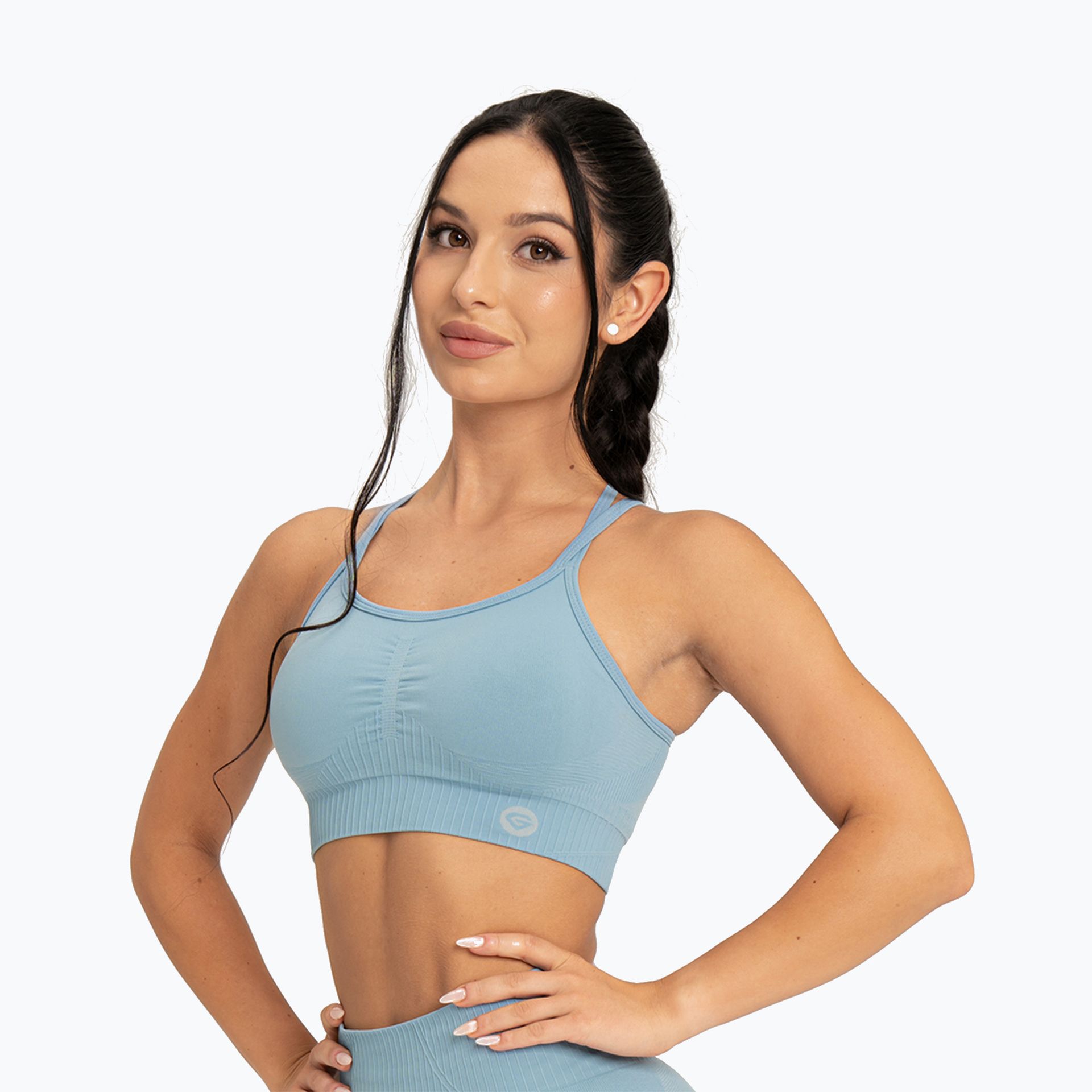 Biustonosz treningowy Gym Glamour Push Up 2.0 blue lagoon WYSYŁKA W 24H 30 DNI NA ZWROT