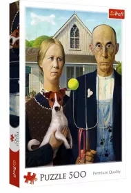 Puzzle 500 American Gothic: Psia Edycja TREFL