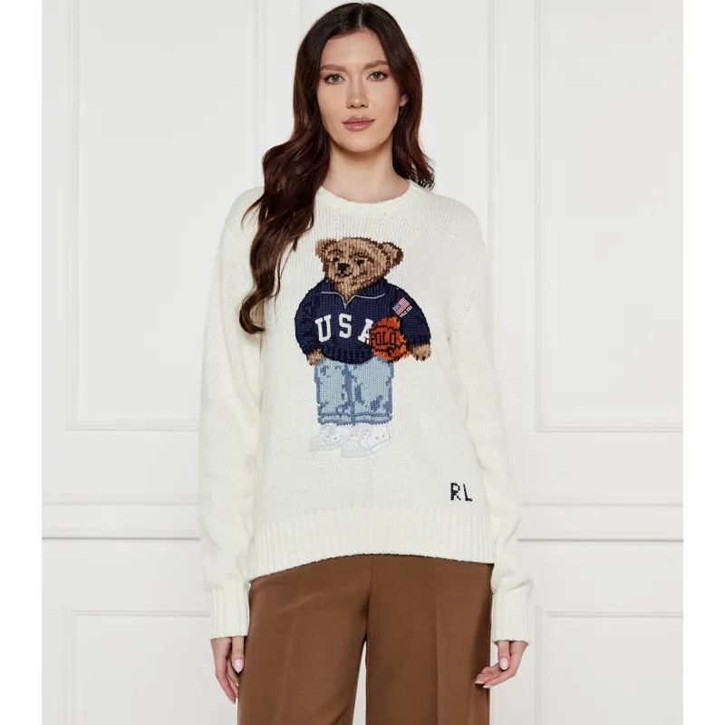 POLO RALPH LAUREN Sweter Relaxed fit z dodatkiem lnu
