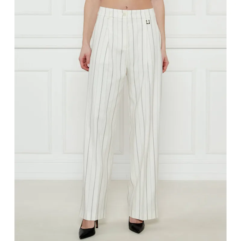 Joop! Spodnie Paris-X flare fit z dodatkiem lnu