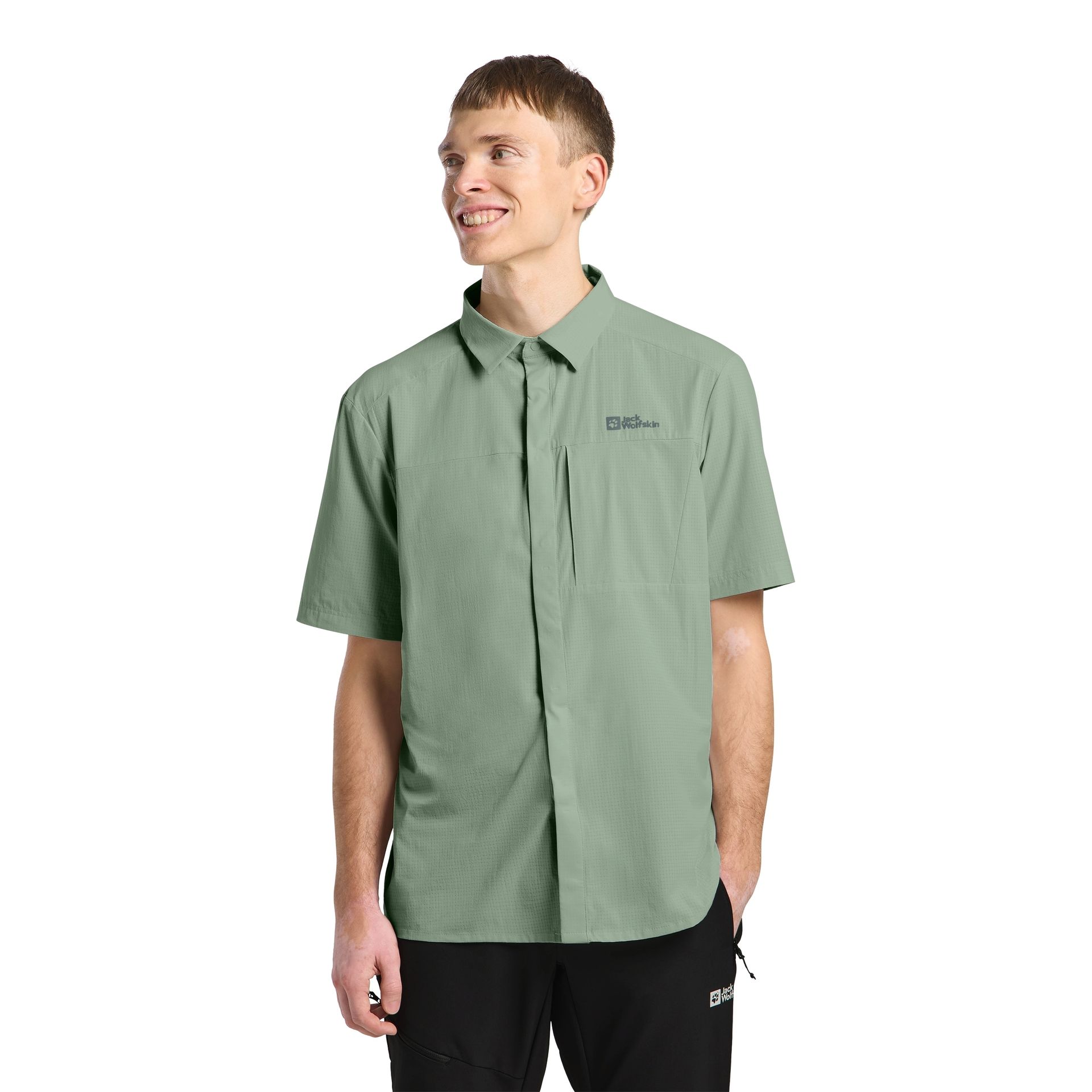 Męska koszula Jack Wolfskin VANDRA S/S SHIRT M eucalyptus - S